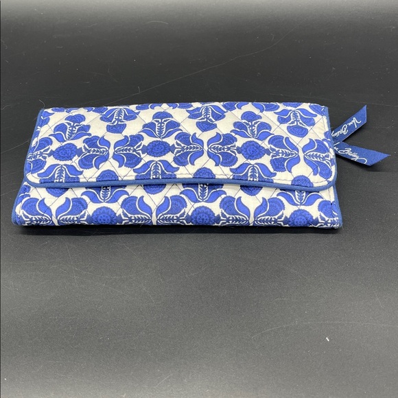 Vera Bradley Cobalt Tile Trifold Wallet - Picture 2 of 12